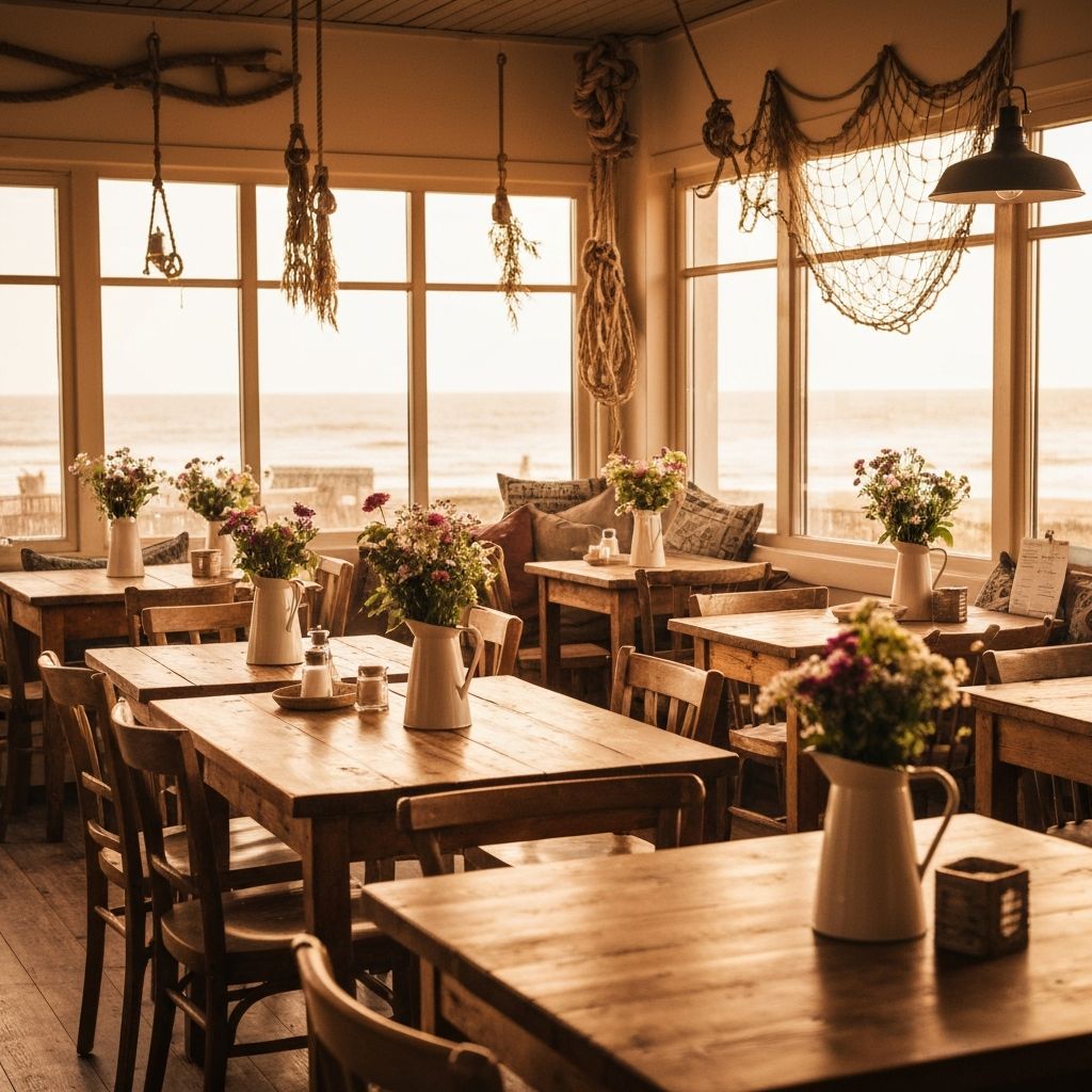 Warm and inviting interior of Kellys By the Sea café in Burnett Heads